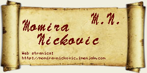 Momira Ničković vizit kartica